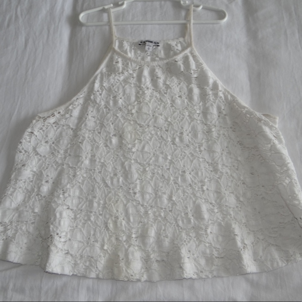 Express tank top crochet flower design
